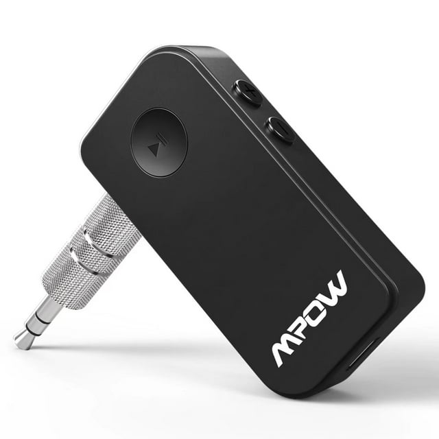 Mpow Bluetooth Receiver [upgrade version], A2DP Streambot Hands-free &Wireless car kits for Home/Car Audio System with 3.5 mm Stereo Output (Black)