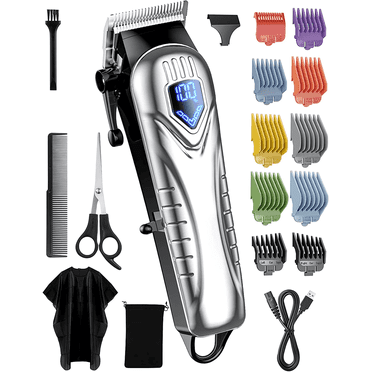 Mpow Cordless Hair Clippers for Men w/Battery Display, 5H Professional Hair Cutting Kit with 10 Combs, Rechargeable Barber Clippers Beard/Hair Trimmer with Scissors,Cape for Men Women Kids,Mens Gifts