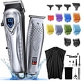 thumbnail image 1 of Mpow Hair Clippers for Men & T-Blade Trimmer Kit, Cordless Rechargeable Barber Clipper Set with 5-Hour Runtime, Scissors & Cape, 1 of 12