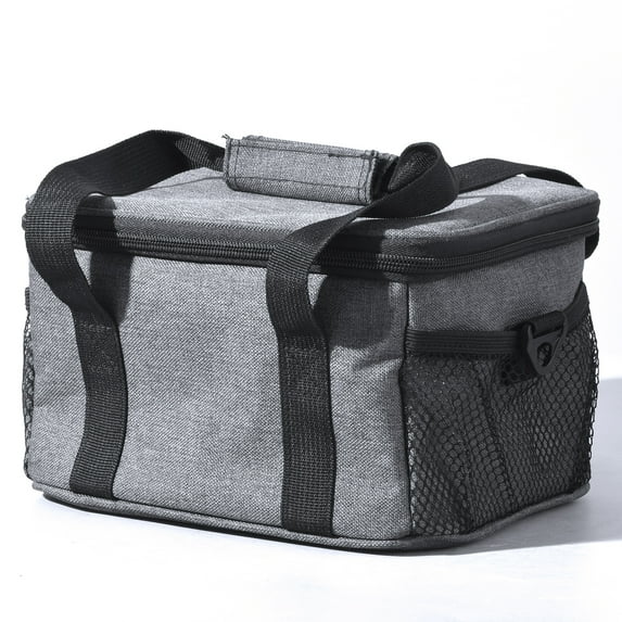 Mpow Insulated Lunch Box for Men Women, Portable Single-layer Lunch Bag, Lightweight Tote Bag with Adjustable Shoulder Strap Leakproof With Side Tissue Pocket,Gray