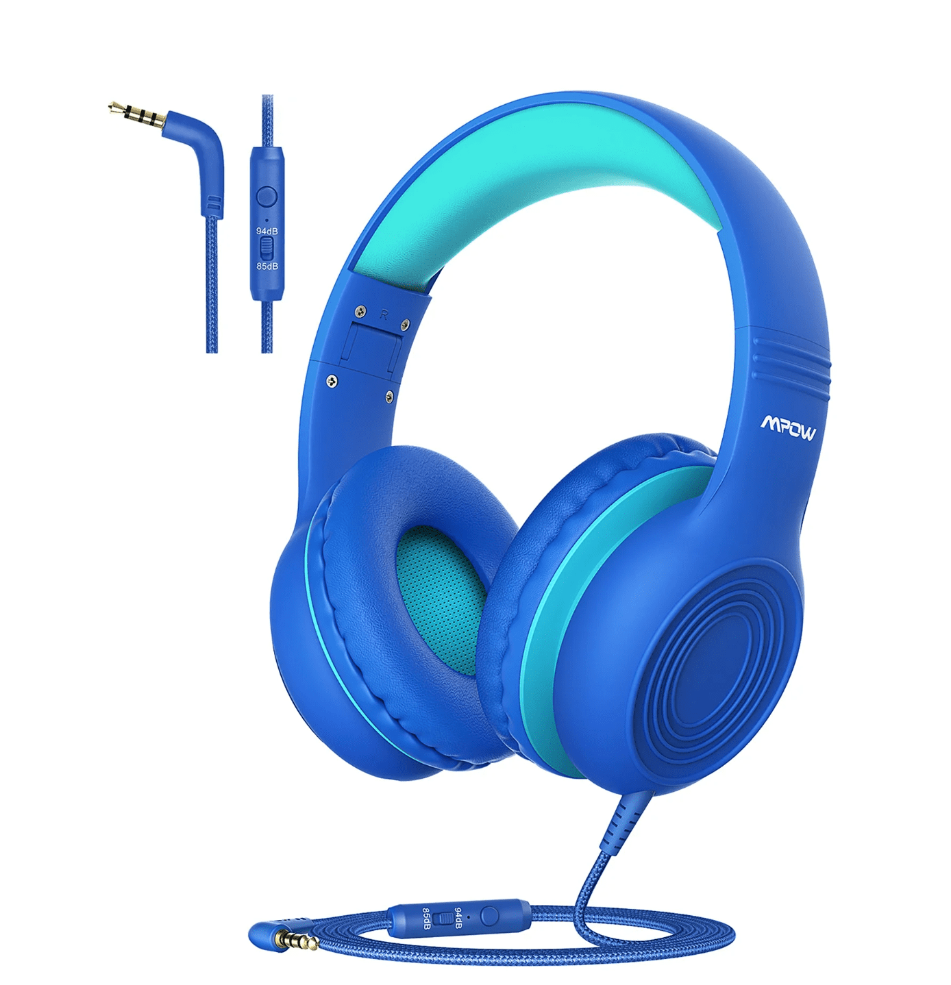 Mpow Kids Headphones with Microphone Foldable 85 94dB Safe Volume Stereo Adjustable over Ear Headphones for Kids Girls Boys Children Share Function Wired Kids Headphones for School Tablet Shop 2024 De...