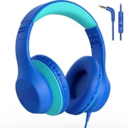 Mpow Kids Headphones with Microphone, 85/94dB Safe Volume Limit, over Ear Headphones for School Travel, Blue