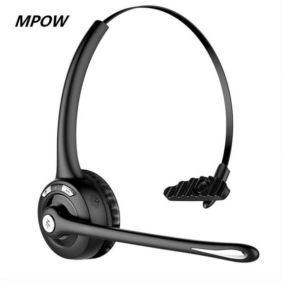 Mpow Professional Head-mounted Headphones Trucker Bluetooth Headset with Noise Cancelling Microphone for Skype Office