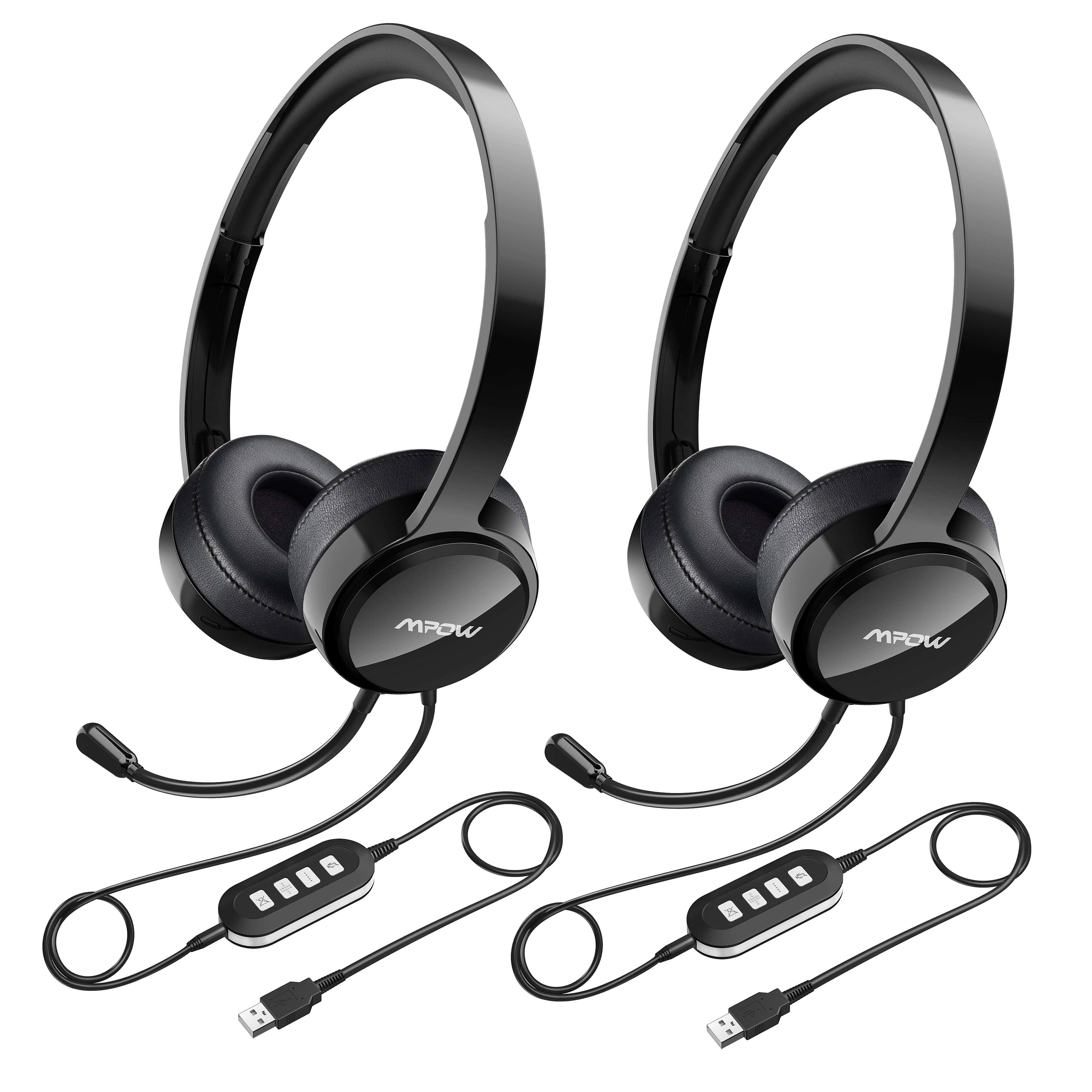 Mpow USB Headphones with Noise Reduction Sound Card In line Control Protein Memory Earmuffs Walmart