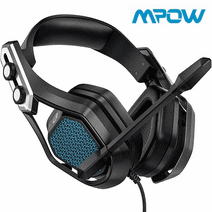 Mpow Wired Gaming Headset with Noise Canceling Mic, PS5 PS4 Xbox One Headphone with Crystal 3D Gaming Sound Memory Foam Earpad