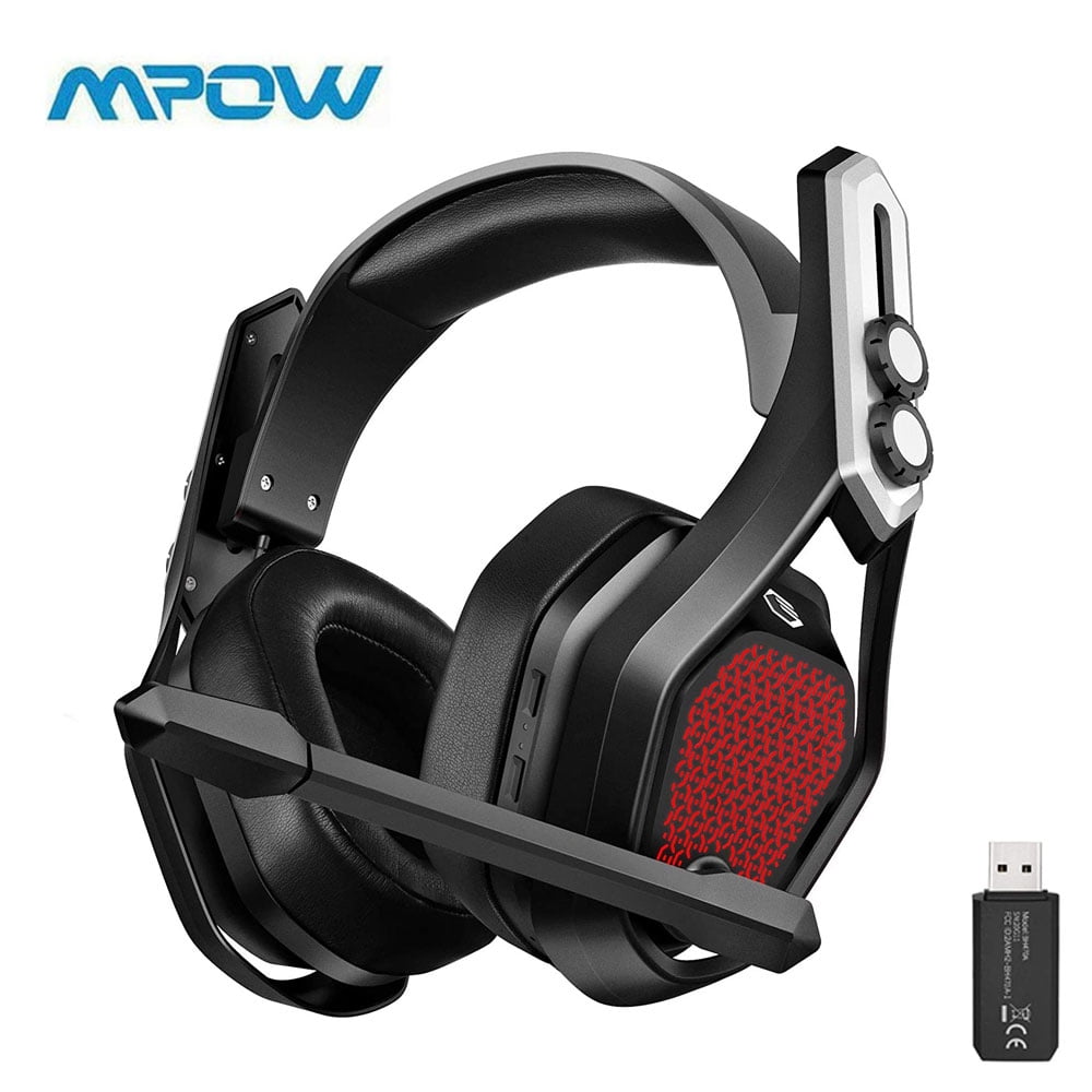 Mpow Wireless Gaming Headset for PC PS4 Mac Xbox Wireless USB over Ear Ergonomic Headphone with Surround Sound Noise Cancelling Microphone