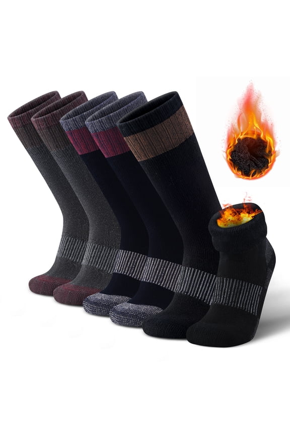 3-Pair Unisex Over-the-Calf Wool Socks, Arch Support & Plush Thermal Lining for Cold Weather, Ideal Gift for Family & Friends, Home Office & Casual Outdoor Use