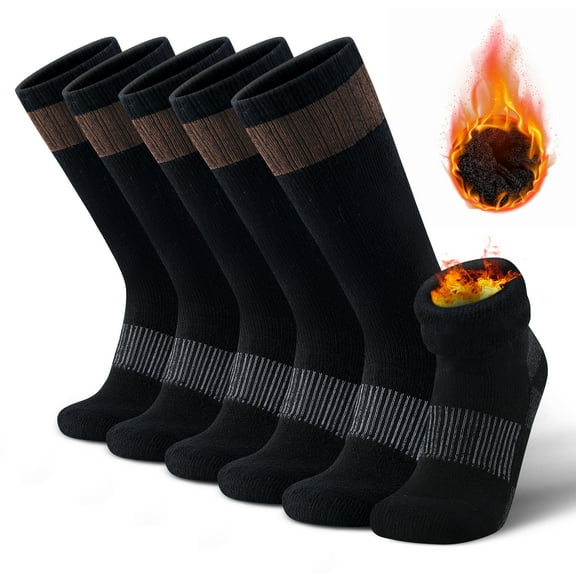Mqamex 3-Pair Unisex Over-the-Calf Wool Socks, Arch Support & Plush Thermal Lining for Cold Weather, Ideal Gift for Family & Friends, Home Office & Casual Outdoor Use