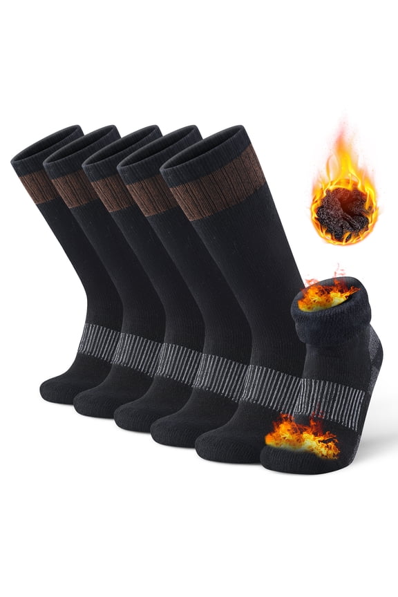 3-Pair Unisex Over-the-Calf Wool Socks, Arch Support & Plush Thermal Lining for Cold Weather, Ideal Gift for Family & Friends, Home Office & Casual Outdoor Use