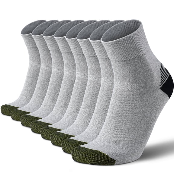 Mqamex 4-Pair Men's Quarter Socks, Combed Cotton Blend with Elastane, Moisture-Wicking & Odor-Resistant, Durable Casual & Dress Socks for Office, Daily Wear