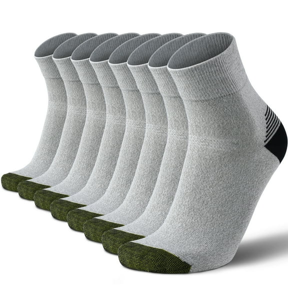 Mqamex 4-Pair Men's Quarter Socks, Combed Cotton Blend with Elastane, Moisture-Wicking & Odor-Resistant, Durable Casual & Dress Socks for Office, Daily Wear
