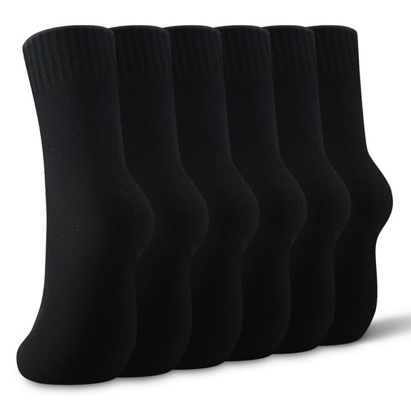 Mqamex 6-Pair Unisex's Plush Mid-Calf Socks, Thermal Soft & Warm Winter Socks, Cozy Non-Slip Lounge Socks for Home, Office, and Casual Outings