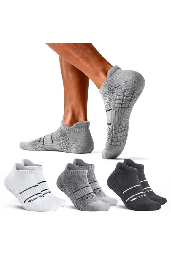 Athletic Ankle Socks Mens Moisture-wicking Breathable Cushioned Socks 6/12 Pairs