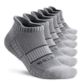 thumbnail image 1 of Mqamex Athletic Ankle Socks Mens, Cushioned Cotton Short Socks,6 Pairs Sizes 6.5-12.5, 1 of 8