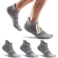 thumbnail image 1 of Mqamex Athletic Ankle Socks Mens, Cushioned Cotton Short Socks,6 Pairs Sizes 6-13, 1 of 8