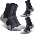 thumbnail image 1 of Mqamex Men's 6 Pairs Ankle Athletic Socks, Moisture Wicking Cushioned Socks with Arch Support for Running, Black/White/Grey Size 6.5-12.5, 1 of 8