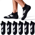 thumbnail image 1 of Mqamex Athletic Low Ankle Socks for Men Running with Arch Support, 6 Pairs Sizes 6-13, 1 of 7