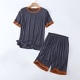thumbnail image 1 of Mqqzkk 2 Piece Loungewear Set For Mens Color Block Pajamas Set Short Sleeve Set Outfits Sweatsuit Summer Soft Sleepwear, 1 of 9