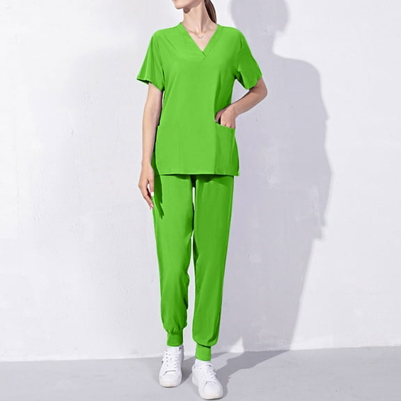 Mqqzkk 2 Piece Sets for Women Casual Summer Daily Work Outfits Short Sleeve Pullover With Pockets Wide Leg Jogger Pants Lounge Sets