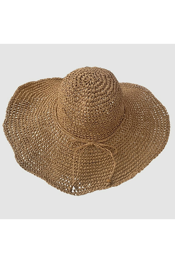 Beach Hats for Women, Foldable Womens Protection Sun Hat , Boho Wide Hats for Women, Floppy Straw Visor Hat