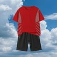 thumbnail image 1 of Mqqzkk Boys Active Shorts Set - Comfortable 2 Piece Short Sleeve Crew Neck T-shirt & Shorts Summer Outfit for Kids (3-14), 1 of 6