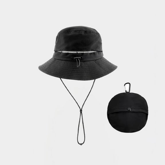Mqqzkk Bucket Hat for Women Summer Beach Sun Hat Packable Beach Hat Lightweight Waterproof Rain Hat with Detachable Chin Strap