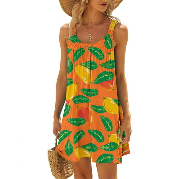 Mqqzkk Cute Graphic T Shirt Dresses for Women 2025 Sleeveless Crew Neck Sundresses Summer Beach Cover Up Mini Dress