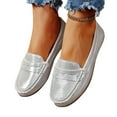 thumbnail image 1 of Mqqzkk Flats Shoes For Women Slip On Faux Leather Shoes Loafers Dress Shoes Comfortable Lightweight Fashion Shoes, 1 of 7