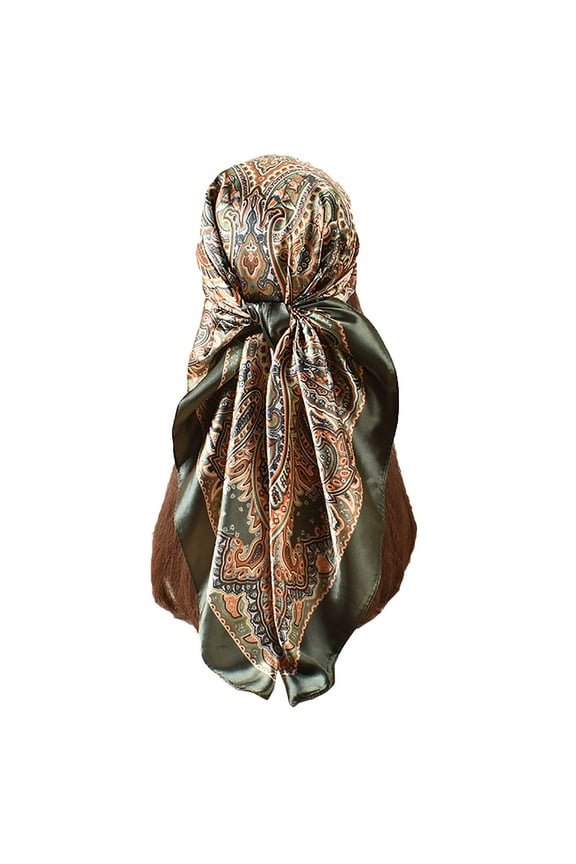 Head Hair Scarf for Ladies Like Satin Silk Scarf Street Bandana Hair Wrapping Night Large Squared Scarves