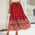 thumbnail image 1 of Mqqzkk High Waist Maxi Skirts for Women Printed Flowy Skirts Below Knee 2025 Fashion Skirts Trendy Soft Comfy Skirts, 1 of 6