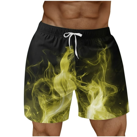 Mqqzkk Men's Basketball Shorts Casual Workout Gym Athletic Shorts Flame Graphic Print Running Fashion Beach Short Pants