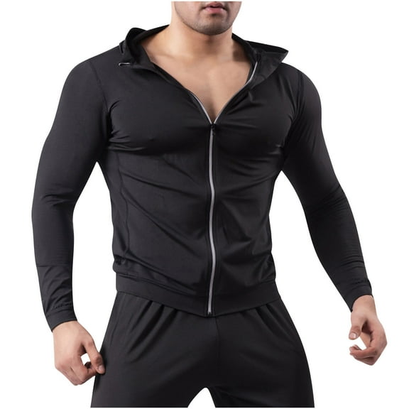 Mqqzkk Men's Gym Jackets Running Shirts Long Sleeve Athletic Shirt Lightweight Zip Pullover for Workout Golf,Cycling