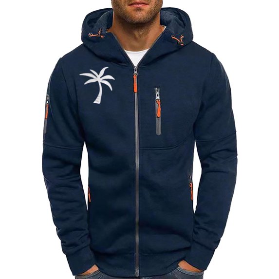 Mqqzkk Men's Zip Up Graphic Print Hoodie Long Sleeve Golf Hoodie Sweatshirt Lightweight Spring Fall Jacket