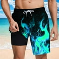 thumbnail image 1 of Mqqzkk Mens Flame Graphic Swimming Shorts Compression Liner Swim Trunks Shorts Running Athletic Drawstring Waist Casual Track Shorts, 1 of 6