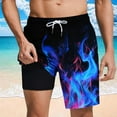 thumbnail image 1 of Mqqzkk Mens Flame Graphic Swimming Shorts Compression Liner Swim Trunks Shorts Running Athletic Drawstring Waist Casual Track Shorts, 1 of 6