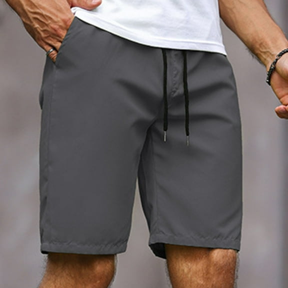 Mqqzkk Mens Shorts Casual Classic Fits Drawstring Summer Beach Shorts Waterproof Outdoor Shorts with Side Pockets
