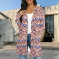 thumbnail image 1 of Mqqzkk Open Front Long Cardigan For Women Graphic Printed Shirt Long Cardigan Soft Comfy Outerwear Coats, 1 of 7