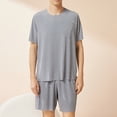 thumbnail image 1 of Mqqzkk Pajama Sets Short Sleeve T Shirts For Men 2 Piece Shorts Comfortable Loungewear Sets Crew Neck PJs Summer Sleepwear, 1 of 3
