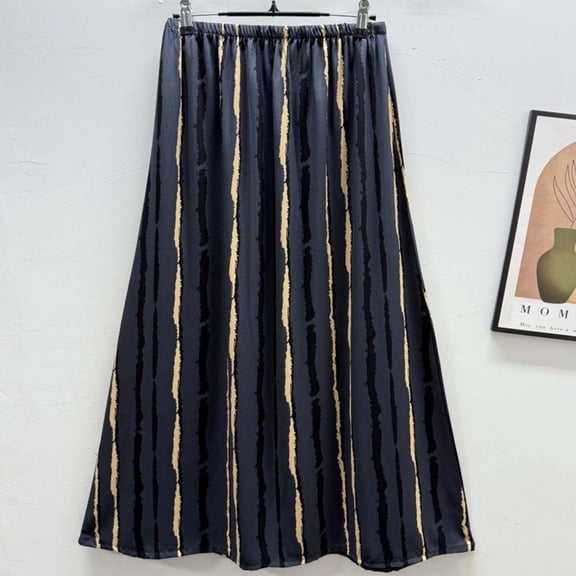 Mqqzkk Skirts for Women Summer Boho Casual Maxi Flowy Elastic High Waist A-Line Tiered Floral Long Skirts