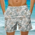 thumbnail image 1 of Mqqzkk Swim Trunks For Mens Bathing Suit Floral Printed Stretch Swimwear Shorts Summer Casual Beach Shorts, 1 of 5