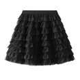 thumbnail image 1 of Aueoeo Trendy Flowy Skirt For Women Mesh Yarn Skirt Mini Pleated Summer Ruffle Layered Cute Y2K Skirts, 1 of 6