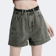 thumbnail image 1 of Mqqzkk Women Fashion Jean Shorts Trendy High Waisted Cut Off Denim Shorts Casual Folded Hem Wide Leg Shorts, 1 of 4
