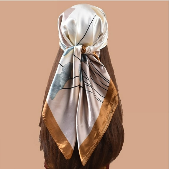 Mqqzkk Women Satin Square Hair Scarf Bandanas Large Silk Head Scarves Lightweight Satin Hair Kerchief Sleeping Hair Wraps