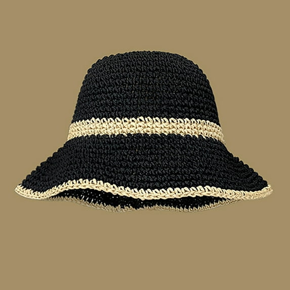 Mqqzkk Women Straws Hats Wide Beach Sun Cap Foldable Large Floppy Natural Paper Hat for Travel Summer Vacation