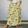 thumbnail image 1 of Mqqzkk Women's A-Line Midi Skirt Fashion Flower Printed Skirts with Pockets High Waist Flared Below The Knee Skirts, 1 of 5