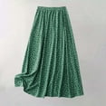 thumbnail image 1 of Mqqzkk Women's A-Line Skirts Elastic Waist Polyester Spandex Midi Skirt Tiered Floral Long Skirts, 1 of 3