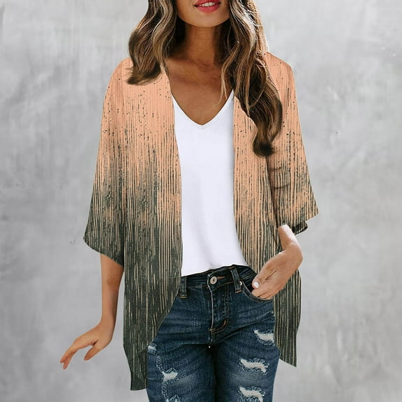 Mqqzkk Women's Dressy Cardigan Long Sleeve Open Front Lightweight Outerwear Coats Casual Business Fall Spring Blouses