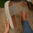 thumbnail image 1 of Mqqzkk Women's Low Platforms Sandals Fashion Woven Slippers Open Toes Sandals Casual Lightweight Summer Slip On Soft Comfy Shoes, 1 of 9
