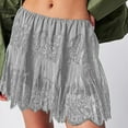 thumbnail image 1 of Mqqzkk Women's Mini Skirt Boho Cute Puff Ruffled Lace Flowy Going Out Date Shorts Skirts Summer Beach Skirts, 1 of 6