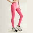 thumbnail image 1 of Mqqzkk Women's Solid Color Yoga Pants Hip Lift Yoga Pants High Waist Abdominal Compression Running Sports Yoga Pants, 1 of 6